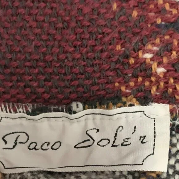 Vintage PACO SOLER Cropped Southwestern Jacket Button Woven Tapestry Womens Boho - Picture 5 of 5